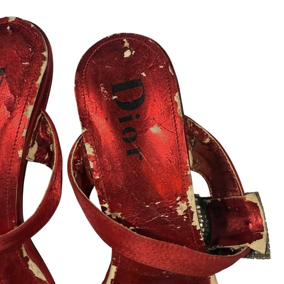 Dior Red Women's Heels with Strap - Picture 4 of 11
